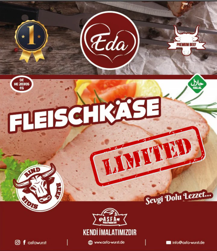 Halal Fleischkäse – 100 % Rind, 400g | Zart, saftig & fertig zum Genießen