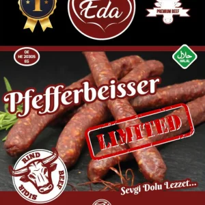 Eda Pfefferbeißer Halal – 100 % Rind, 5 Stück | Würzige Snackwurst